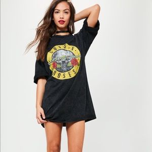 Missguided Guns N Roses Quarter Sleeves Dress